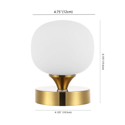 6" Gold Novelty USB Table Lamp With Globe Shade