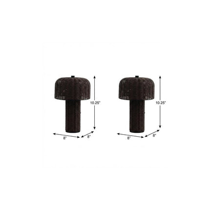 Set of Two 10" Clear USB Table Lamps With Globe Shades