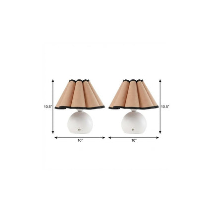Set of Two 11" Clear Novelty Table Lamps With Empire Shades
