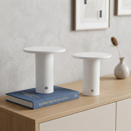 Set of Two 8" Clear USB Table Lamps LED