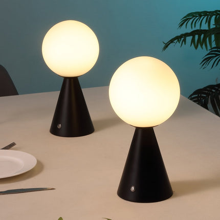 Set of Two 12" Clear Lighthouse USB Table Lamps LED