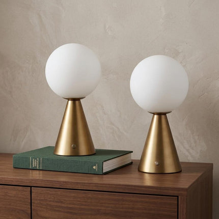 Set of Two 12" Clear Lighthouse USB Table Lamps LED