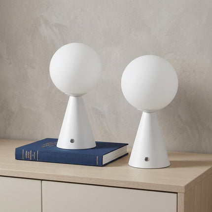 Set of Two 12" Clear Lighthouse USB Table Lamps