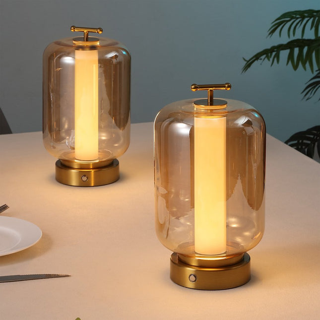 Set of Two 11" Gold USB Lantern