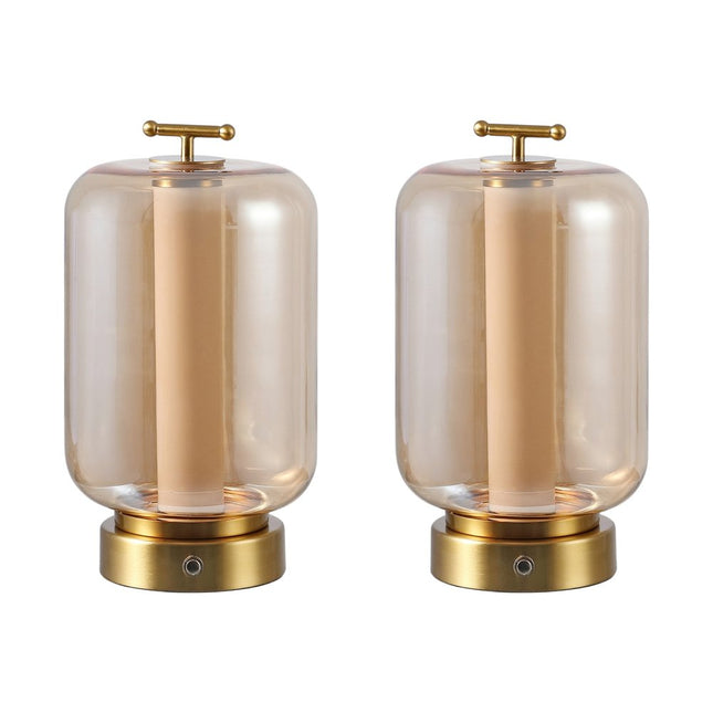 Set of Two 11" Gold USB Lantern