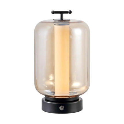 Set of Two 11" Black Lantern USB Table Lamps