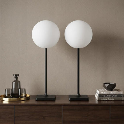 Set of Two 18" Black USB Table Lamps