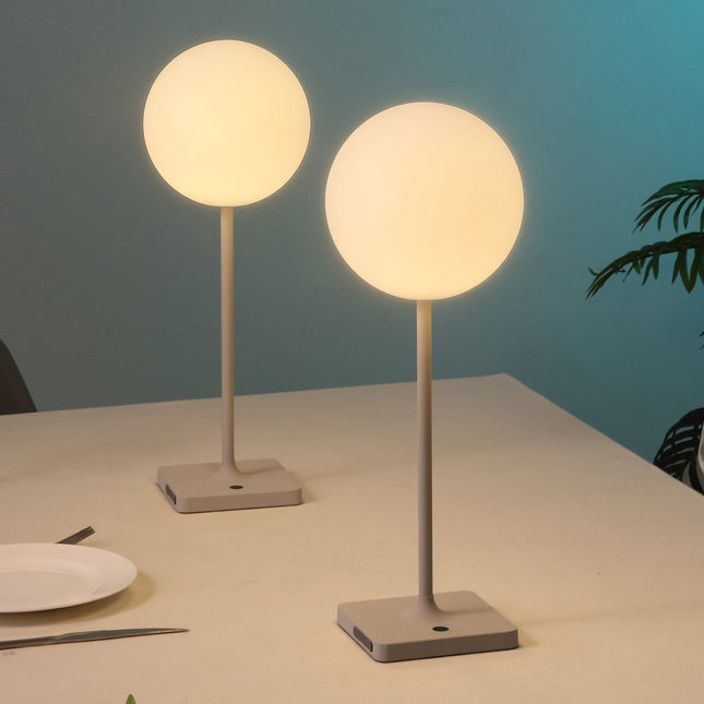 Set of Two 18" Gray USB Table Lamps LED