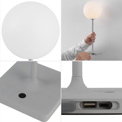 Set of Two 18" Gray USB Table Lamps LED