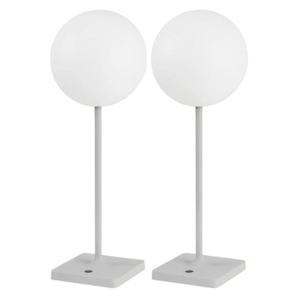 Set of Two 18" Gray USB Table Lamps LED