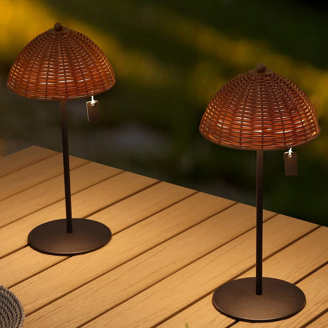 Set of Two 13" Black Novelty USB Table Lamps LED With Globe Shades