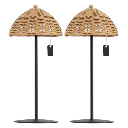 Set of Two 13" Black Novelty USB Table Lamps LED With Globe Shades