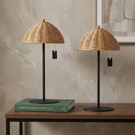 Set of Two 13" Black Novelty USB Table Lamps LED With Globe Shades