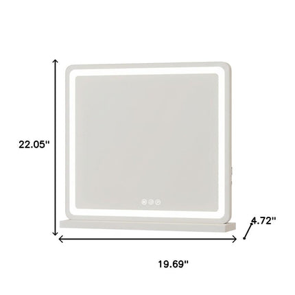 22" Clear Lighted Freestanding Frameless Makeup Shaving Tabletop Mirror