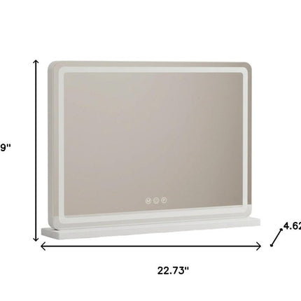 23" Clear Lighted Freestanding Frameless Makeup Shaving Tabletop Mirror