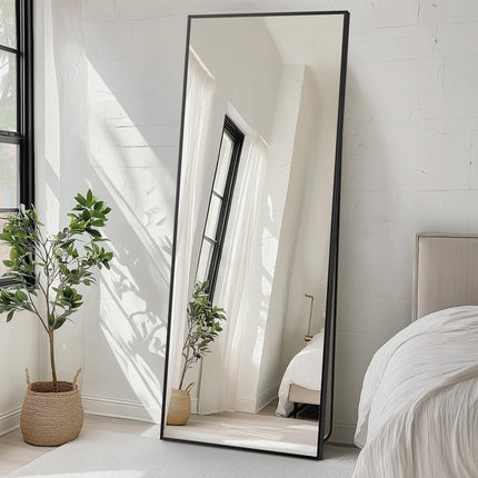 70" Black Metal Framed Standing Mirror