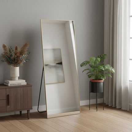 70" Gold Metal Framed Standing Mirror