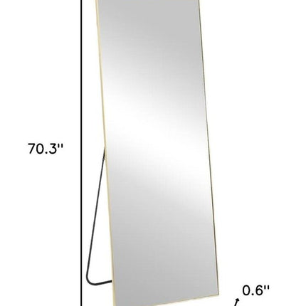 70" Gold Metal Framed Standing Mirror