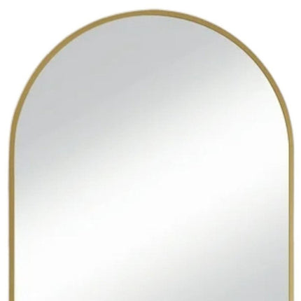 38" Gold Metal Arch Framed Accent Mirror