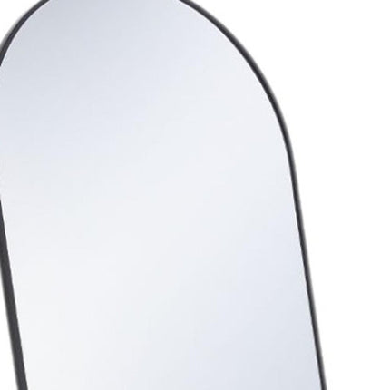 59" Black Metal Arch Wall Mounted Leaning Or Freestanding Framed Full Length Mirror