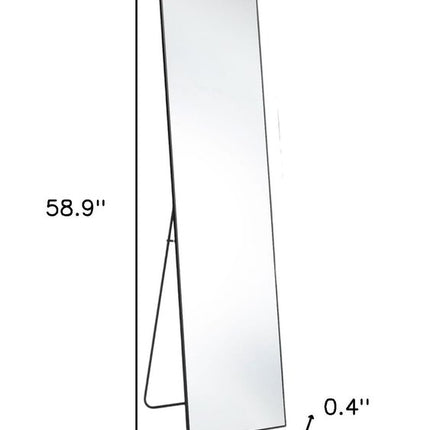 59" Black Metal Framed Standing Mirror