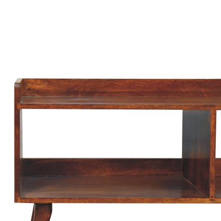 45" Brown Solid Wood Enclosed and Open Storage TV Stand