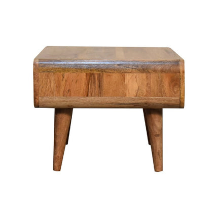 26" Brown Solid Wood Open Shelving TV Stand