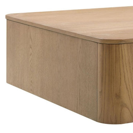 48" Oak Wood Square Floor Shelf Coffee Table