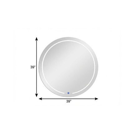 39" Clear Round Lighted Frameless Bathroom Vanity Mirror