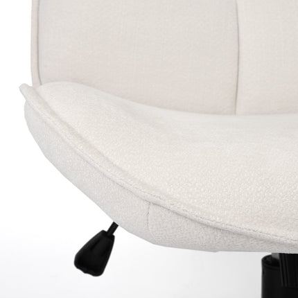 Beige Black and Silver Swivel Conference Office Chair