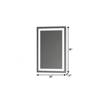 36" Natural And White Lighted Frameless Standing Mirror