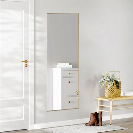 63" Gold Metal Freestanding Framed Standing Mirror