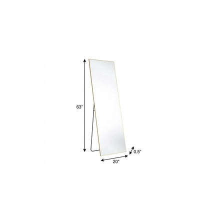 63" Gold Metal Freestanding Framed Standing Mirror