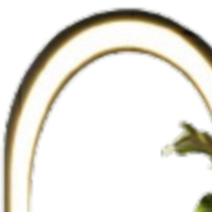71" Silver Glass Arch Lighted Wall Mounted And Freestanding Framed Full Length Mirror