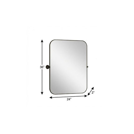 36" Black Metal Framed Bathroom Vanity Mirror