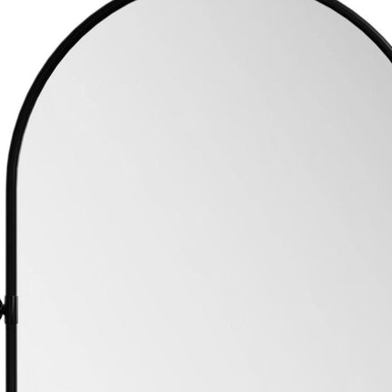 36" Black Metal Arch Framed Bathroom Vanity Mirror