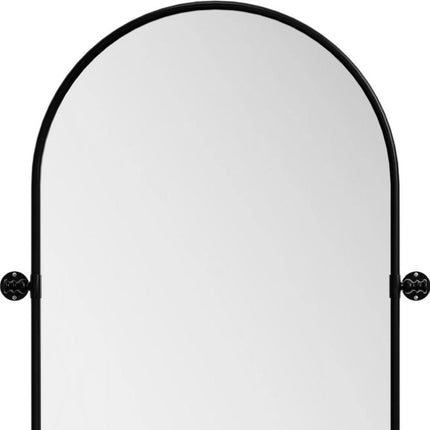 36" Black Metal Arch Framed Bathroom Vanity Mirror