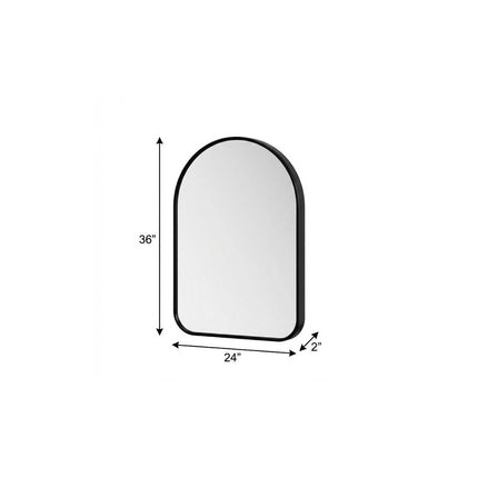 36" Black Metal Arch Framed Bathroom Vanity Mirror