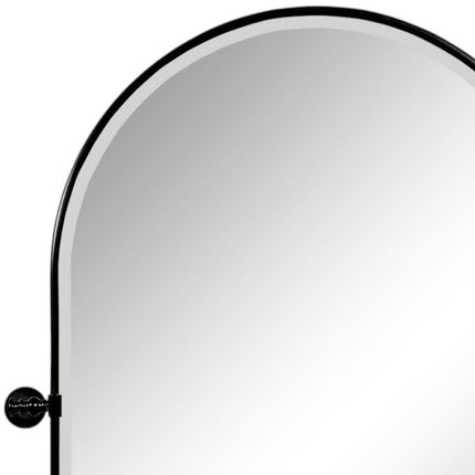 31" Black Metal Arch Framed Bathroom Vanity Mirror