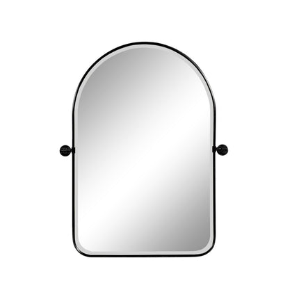 31" Black Metal Arch Framed Bathroom Vanity Mirror