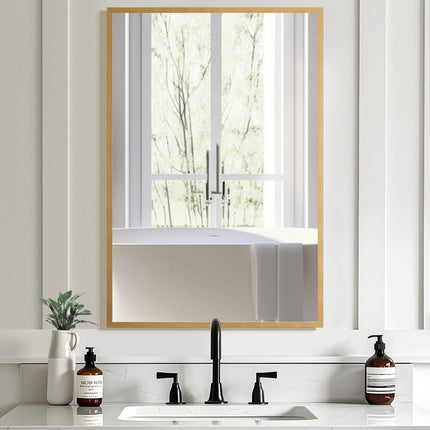 36" Gold Metal Framed Bathroom Vanity Mirror