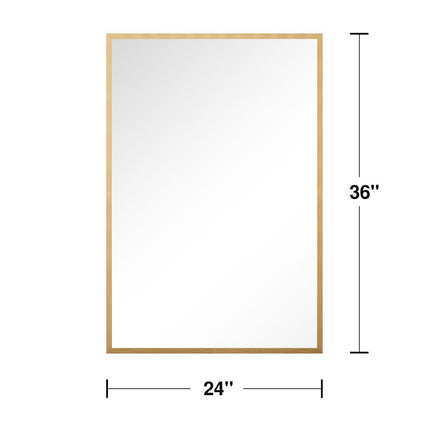 36" Gold Metal Framed Bathroom Vanity Mirror