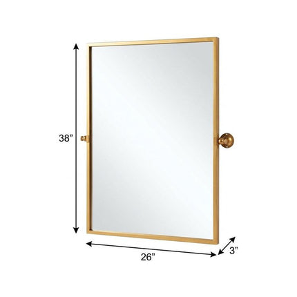 38" Gold Metal Framed Bathroom Vanity Mirror