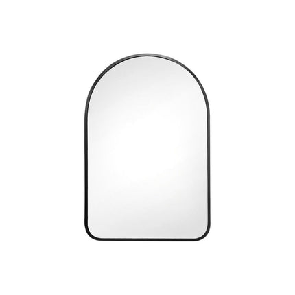 36" Black Metal Arch Framed Bathroom Vanity Mirror