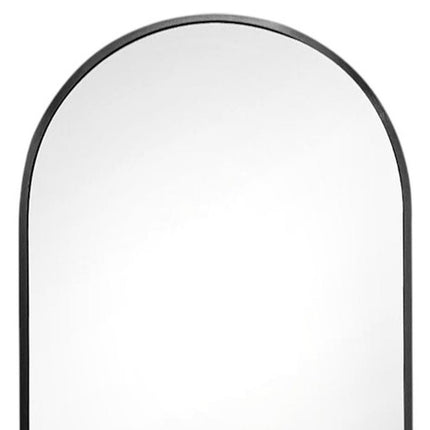 36" Black Metal Arch Framed Bathroom Vanity Mirror
