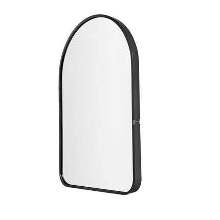 36" Black Metal Arch Framed Bathroom Vanity Mirror