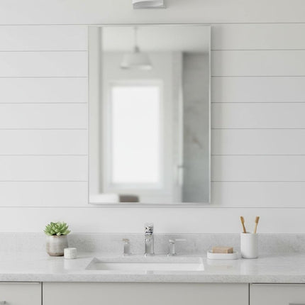 38" Silver Aluminum Framed Bathroom Vanity Mirror