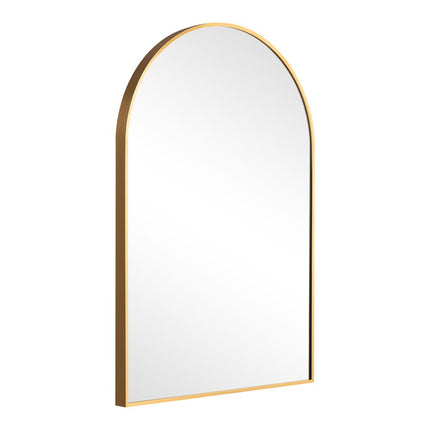 36" Gold Metal Arch Framed Bathroom Vanity Mirror