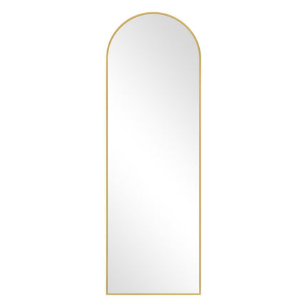 64" Gold Metal Arch Freestanding Framed Standing Mirror