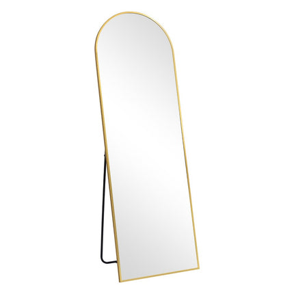 64" Gold Metal Arch Freestanding Framed Standing Mirror